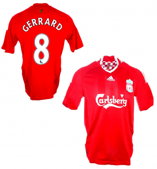 Adidas FC Liverpool Trikot 8 Steven Gerrard 2008-10 Carlsberg rot Herren S oder L