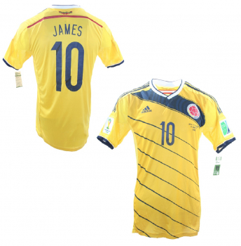 Adidas Kolumbien Trikot 10 James Rodriguez WM 2014 Heim Gelb NEU Herren XL