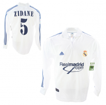 Adidas Real Madrid Trikot 5 Zinedine Zidane 2001/02 Heim langarm Matchworn Herren XL