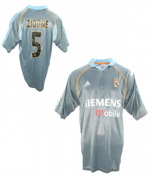 Adidas Real Madrid Trikot 5 Zinedine Zidane 2003/04 Away Grau Herren L