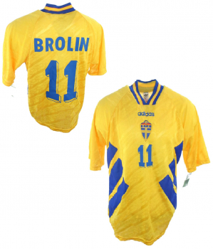 Adidas Schweden Trikot 11 Tomas Brolin 1994 WM USA Herren S(M) oder XL