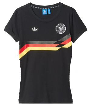 Adidas Originals Deutschland T-shirt DFB WM 90 1990 Tee schwarz Trikot Damen D - 36