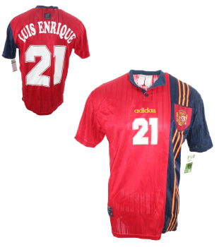 Adidas Spanien Trikot 21 Luis Enrique Euro 1996 EM 96 Matchworn Herren L