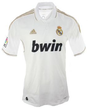 Preview: Adidas Real Madrid Trikot 9 Karim Benzema 2011/12 Weiß Gold Bwin Herren XL