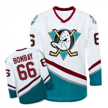 Anaheim Mighty Ducks Trikot 66 Gordon Bombay NHL Film Movie Weiß Neu S/M/L/XL/XXL/3XL