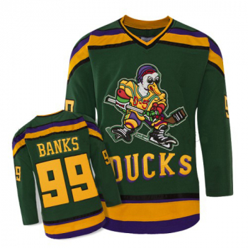 Anaheim Mighty Ducks Trikot 99 Adam Banks NHL Film Grün Neu Herren S/M/L/XL/XXL/XXXL