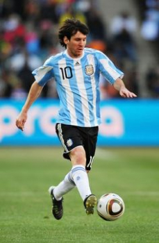 Adidas Argentinien Trikot 10 Lionel Messi WM 2010 heim weiß blau Herren M