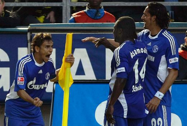 Adidas FC Schalke 04 camiseta 14 Gerald Asamoah 2006/07 Victoria versichert azul senor M