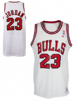Champion Chicago Bulls Trikot 23 Michael Air Jordan Weiß weiss NBA Herren M oder XXL = US 52