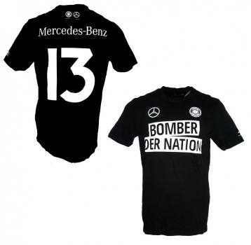 DFB Deutschland T-shirt Gerd Müller Schwarz Der Bomber der Nation Mercedes Benz Herren XL
