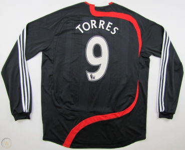 Adidas FC Liverpool camiseta 9 Fernando Torres 2006-08 matchworn negro jersey senor XL