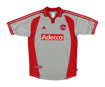 Adidas 1 FC Nürnberg Trikot 2000/01 Auswärts Adecco Grau rot Herren S-M und Kinder 176 cm
