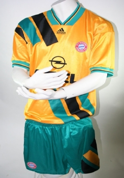 Preview: Adidas FC Bayern München Trikot Gelb 1993/95 + Hose Herren XS oder S
