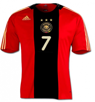 Adidas Deutschland Trikot 7 Basitan Schweinsteiger Euro 2008 schwarz rot DFB auswärts Herren M