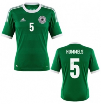 Adidas Deutschland Trikot 5 Mats Hummels 2012 Away DFB Grün Herren XXL / 2XL