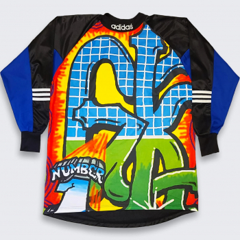 Adidas vintage Torwart-Trikot Grafiti 90er 1990 1991 1992 1993 1994 1995 1996 number 1 Herren XL