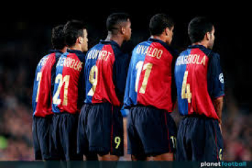 Nike FC Barcelona Trikot 11 Rivaldo 1999/2000 Blau/Rot Home Herren XL