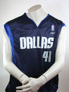 Reebok Dallas Mavericks Trikot 41 Dirk Nowitzki NBA Auswärts Mavs Blau Herren L oder XXL/2XL