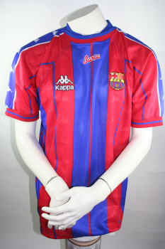 Kappa FC Barcelona Trikot 8 Hristo Stoichkov oder Christo Stoitschkow 1997/98 Heim Herren XL