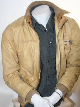 Jack & Jones Leder Jacke Lederjacke Beige Braun GZSZ Philip Höfer Herren L
