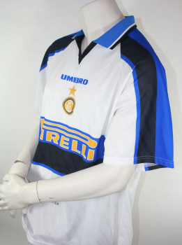 Umbro Inter Mailand Trikot 1997/98 14 Diego Simeone Pirelle auswärts weiß Herren XXL/2XL