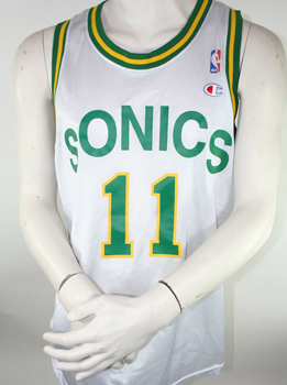 Champion Seattle Super Sonics Trikot 11 Detlef Schrempf weiß NBA 90er Herren XL