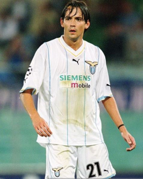 Puma Lazio Rom camiseta 21 Simone Inzaghi 2001/2002 blanco/azul Siemens senor L