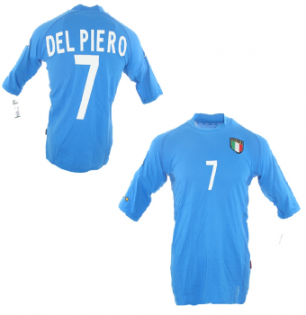 Kappa Italien Trikot 7 Alessandro Del Piero WM 2002 Weltmeister Blau Heim Herren XL/XXL/2XL