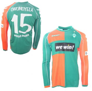 Kappa SV Werder Bremen Trikot 15 Patrick Owomoyela 2006/07 Matchworn We-Win Herren XL