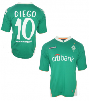 Kappa SV Werder Bremen Trikot 10 Diego 2007/08 Grün Citibank Herren XL oder XXL