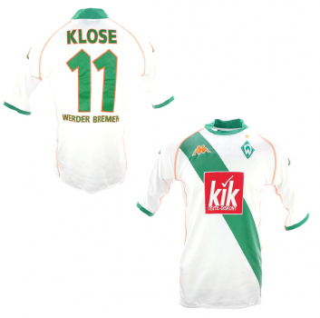 Kappa SV Werder Bremen Trikot 11 Miroslav Klose 2004/05 Heim KIK Weiß Herren S