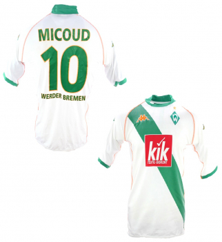Kappa SV Werder Bremen Trikot 2004/05 Kik 10 Johan Micoud weiß heim Herren M
