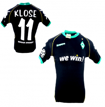 Kappa SV Werder Bremen Trikot 11 Miroslav Klose 2006/07 schwarz event we-win Herren S oder M oder Kinder 164-176 cm