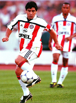 Adidas FC Bayern München Trikot 10 Diego Maradona 2000/01 CL Sieg Away Opel Weiß Rot Herren S, M, L oder XL