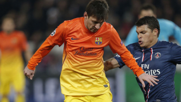 Nike FC Barcelona camiseta 10 Lionel Messi 2012/13 Qatar naranja señor M o L