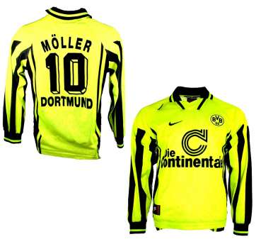 Nike Borussia Dortmund Trikot 10 Andreas Möller 1996/97 Continentale BVB Herren XS=164 Damen 36/38