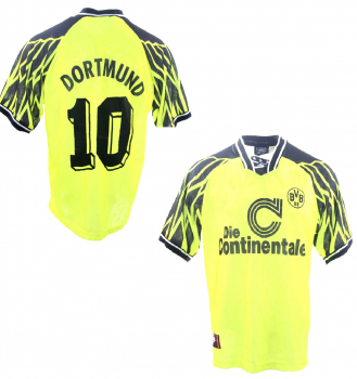 Nike Borussia Dortmund Meister Trikot 10 Andreas Möller 1994/95 Die Continentale gelb Herren XS = 164 cm