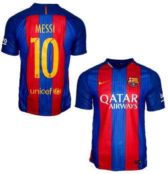 Nike FC Barcelona Trikot 10 Lionel Messi 2016/17 Qatar Heim NEU Herren S, L oder XL