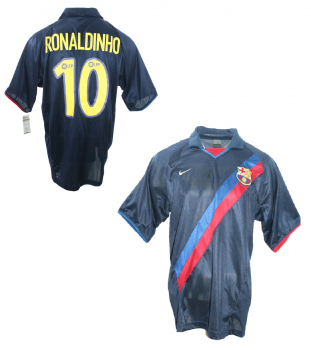Nike FC Barcelona Trikot 10 Ronaldinho 2003/04 Auswärts ohne Sponsor Herren XL