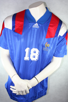 Adidas Frankreich Trikot 18 Eric Cantona Euro 1992 Heim Blau Herren L