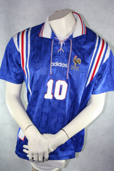 Adidas Frankreich Trikot 10 Zinedine Zidane Euro 1996 EM heim blau Herren L