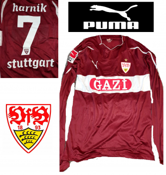 Puma VfB Stuttgart Trikot 7 Martin Harnik 2011/12 Gazi matchworn langarm rot Herren XL