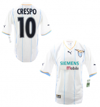 Puma Lazio Rom Trikot 10 Hernan Crespo 2001/2002 away Siemens Weiß/Blau Herren M