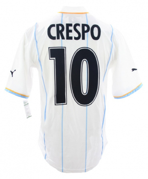 Puma Lazio Rom Trikot 10 Hernan Crespo 2001/2002 away Siemens Weiß/Blau Herren M