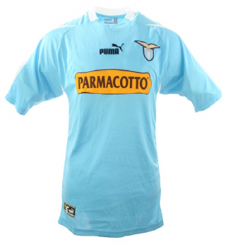 Puma Lazio Rom Trikot 21 Simone Inzaghi 2003/2004 Heim Parmacotto Neu Blau/Weiß Herren L