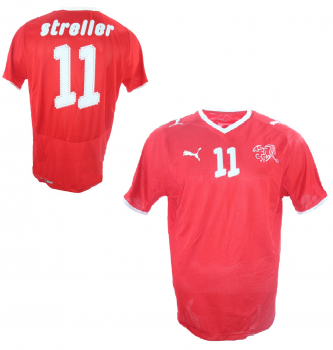Puma Schweiz Trikot 11 Marco Streller Euro 2008 Schweizer Heim Rot SFV Herren M/L