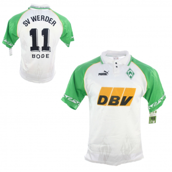 Puma SV Werder Bremen Trikot 11 Marco Bode 1995/96 DBV Heim weiß Herren S