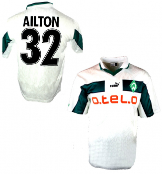 Puma SV Werder Bremen Trikot 32 Ailton 1998/99 O-tel-o Weiß Herren S-M=176cm heute M