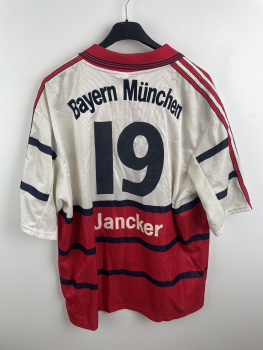 Adidas FC Bayern München Trikot 19 Carsten Jancker 1998/99 auswärts rot weiß Opel Herren XL (B-ware)