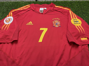 Adidas Spanien Trikot 7 Raul Euro 2004 rot Herren XL